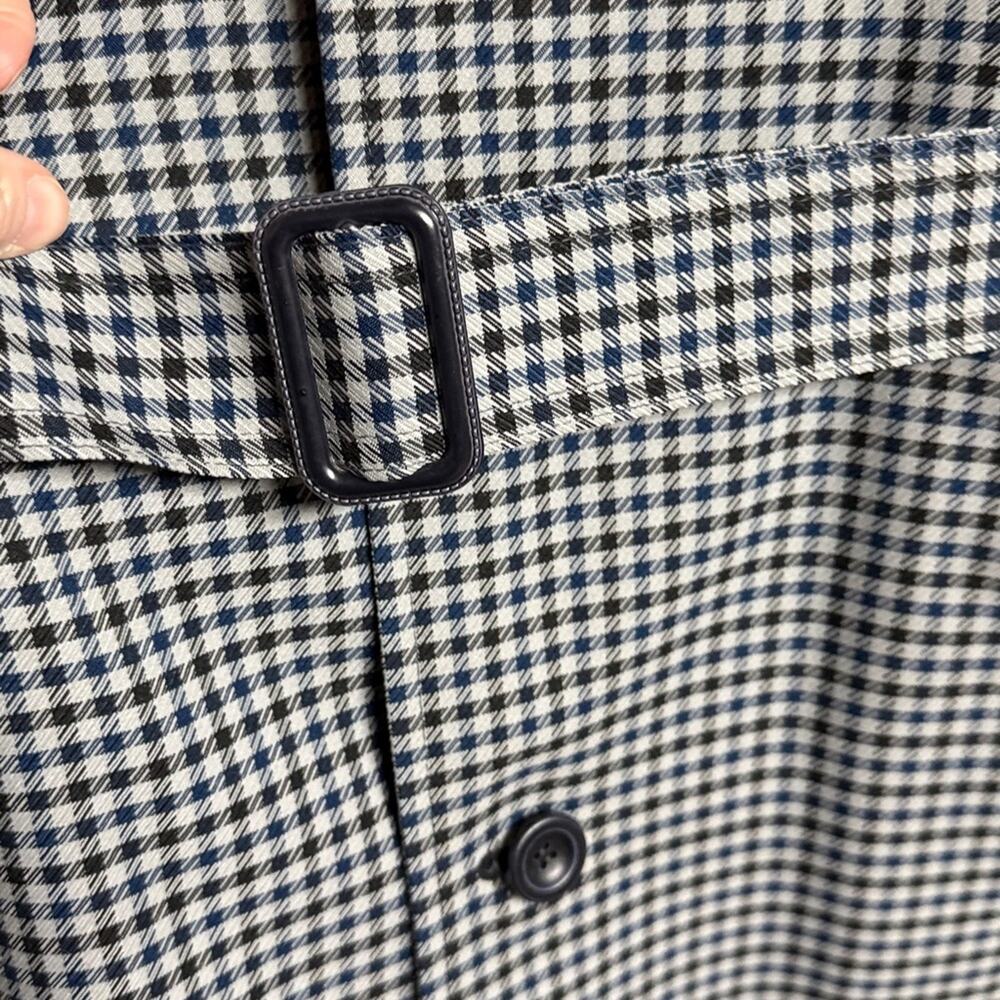 Vtg Harbor Master Trench Coat John Weitz Houndstooth Orlon Lined Jacket 44 Large - Picture 4 of 11